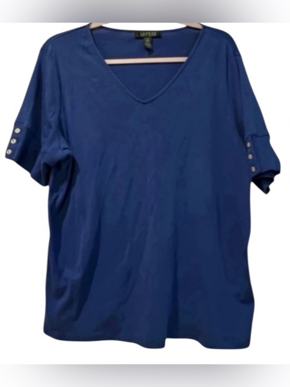 Lauren Ralph Lauren women’s 1X v- neck short sleeve Royal Blue blouse